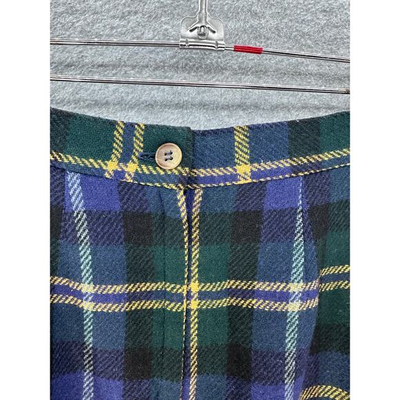 Talbots Women's sz 12 High Waisted Plaid Blue Green Yellow Skirt School Girl - Picture 4 of 12